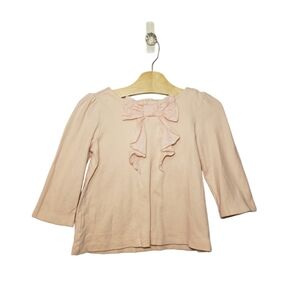 Janie and Jack Size 5 Pink Bow Three Quarter Sleeve Top